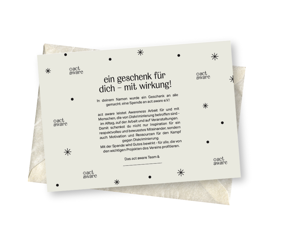 Winterkarte mit Erklärung: Ein geschenk für dich - mit wirkung!